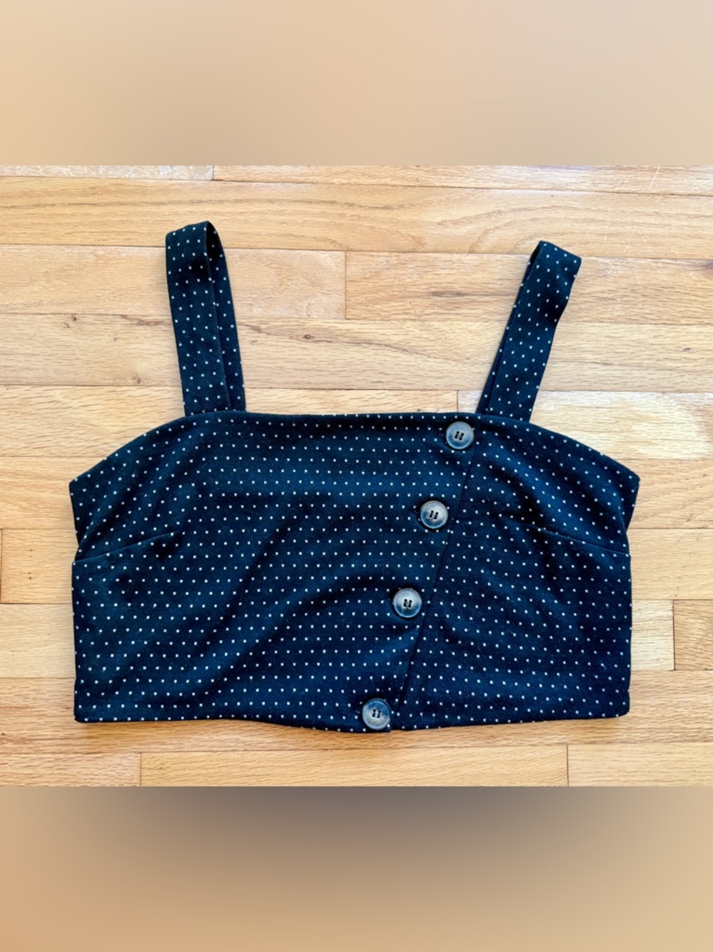 Free People This Is Love black and white polka dot cropped tank womens L
